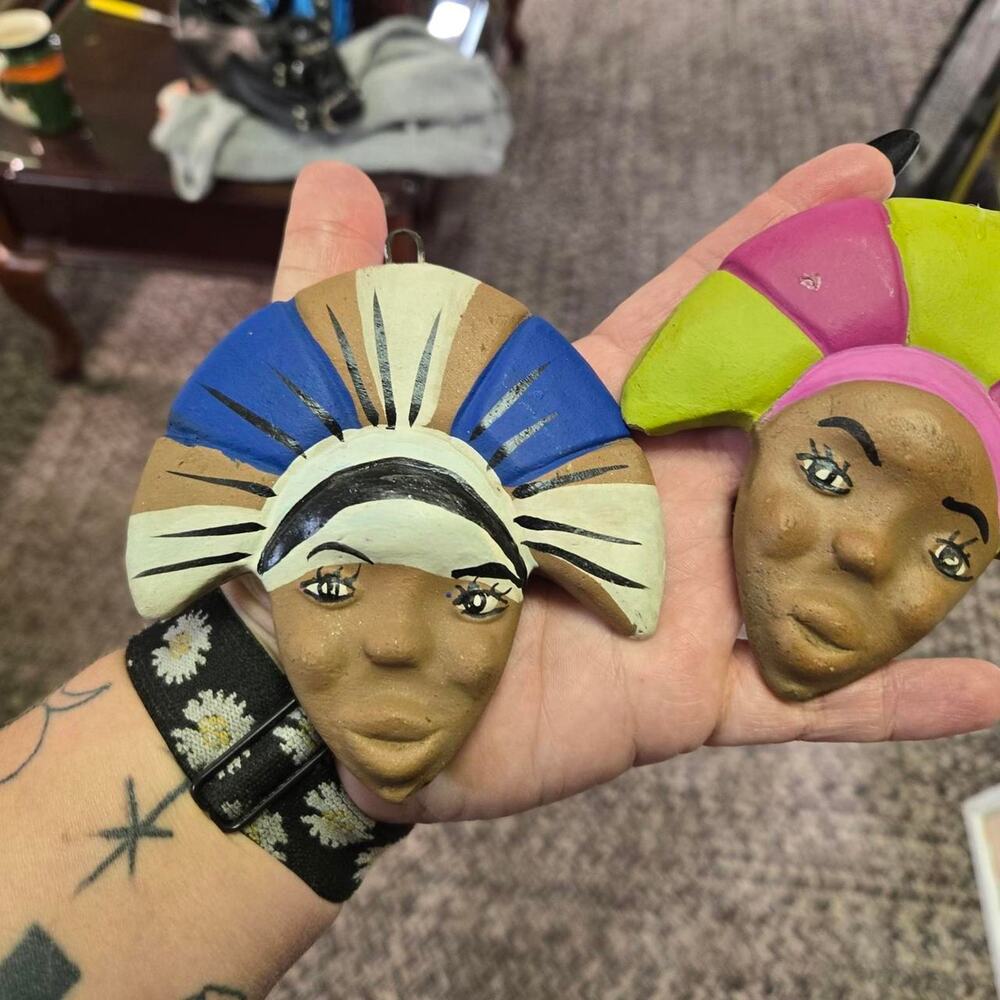 Terra cotta african american mask